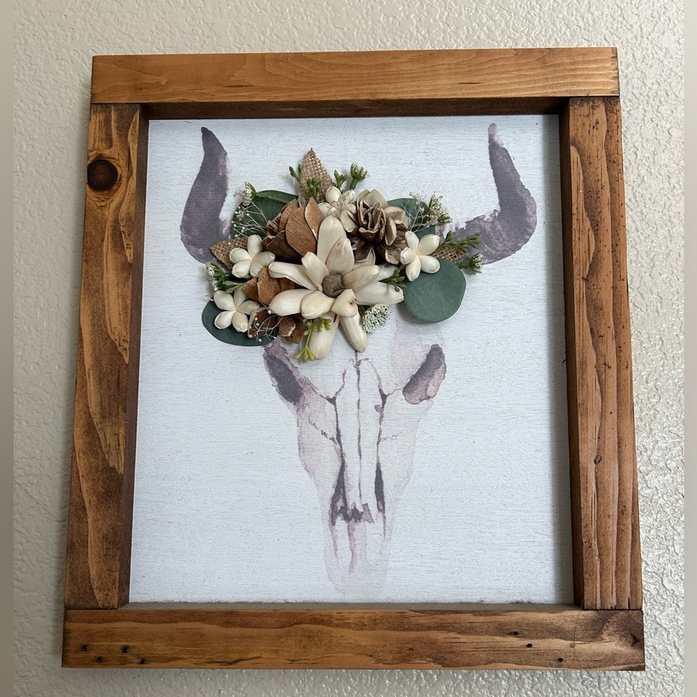 Boho inspired artwork with floral accents